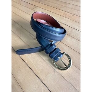 Vintage 90s Coach 1" Glove-Tanned Leather Belt Dark Navy M Style 8400